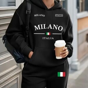 MILANO Italia Black Hoodie Jumpsuit